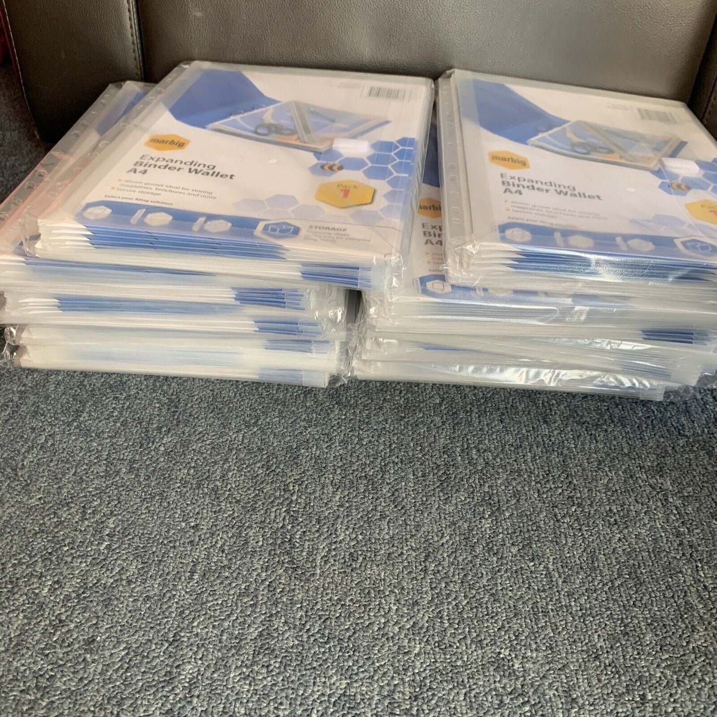 50 x Marbig Expanding Binder Wallet Holer A4 Clear 30mm Gusset 2015712 NEW