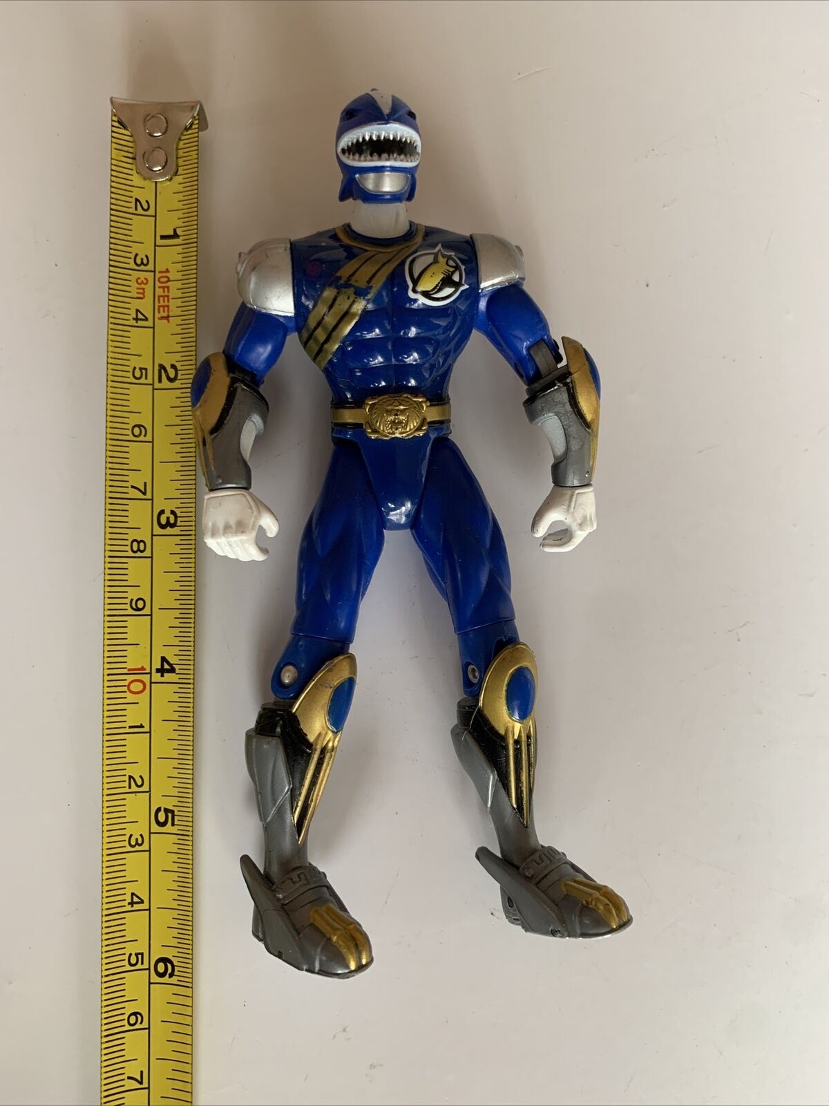 Power Rangers Blue Primal Warrior Action Figure Bandai 2001 6" 15cm