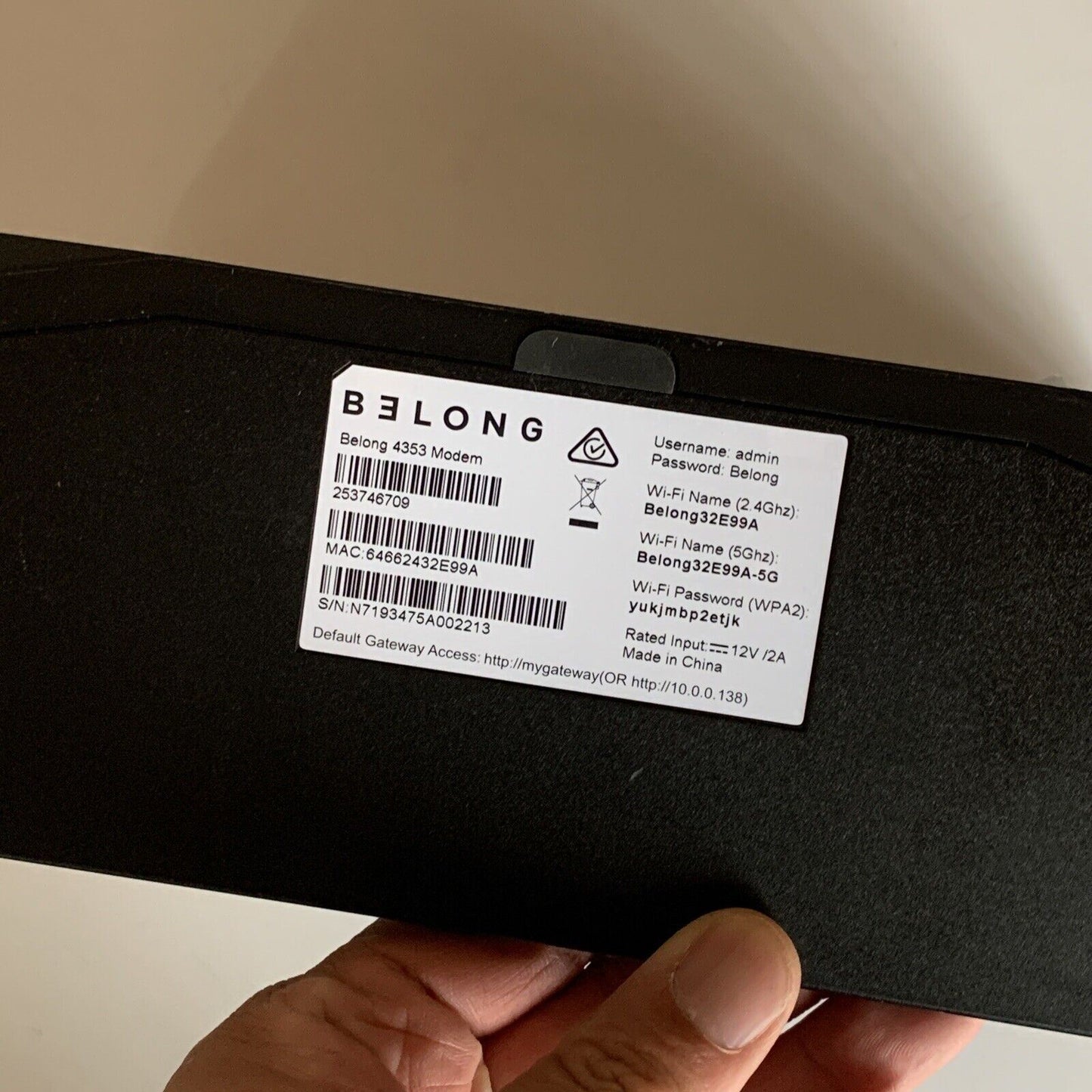 Belong 4353 NBN WiFi Modem Router