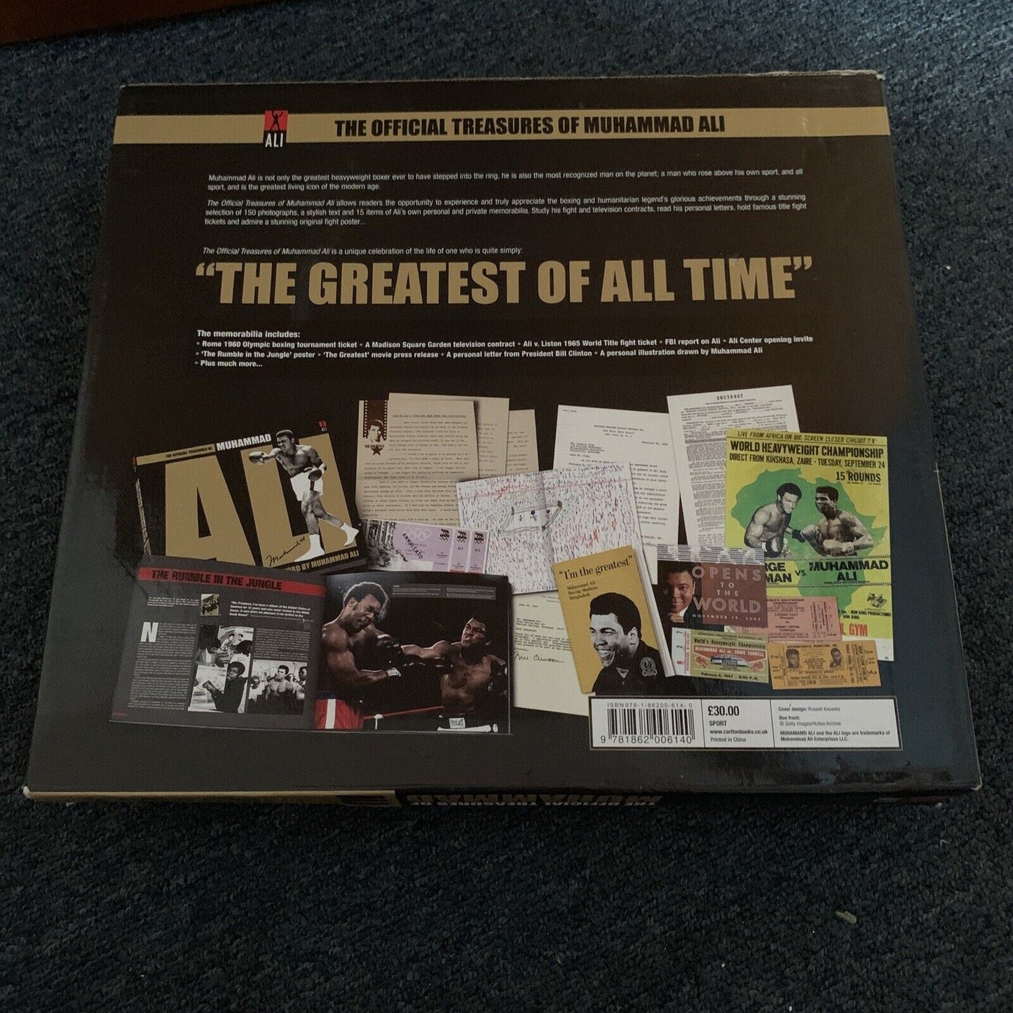 The Official Treasures of Muhammad Ali by Gavin Newsham Hardback Slip Cover