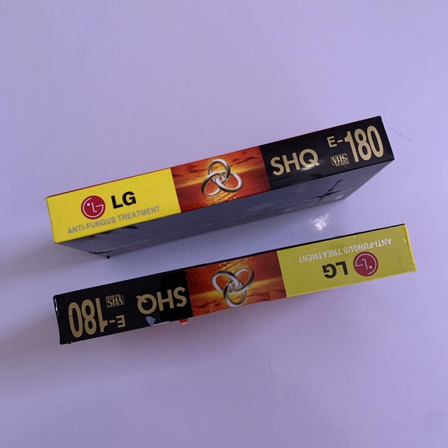 2 × LG SHQ Anti-Fungus Blank Video Cassette Tape VHS E-180 *New Sealed *