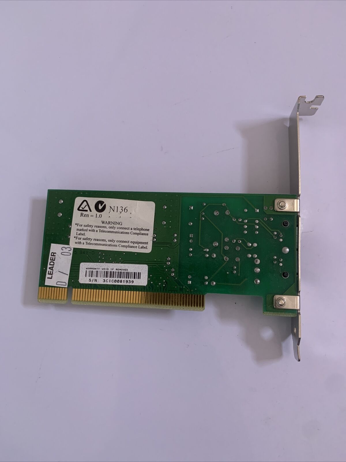 Conexant Hsfi CX11252-11 F-1156I RJ11 56k Fax Modem PCI