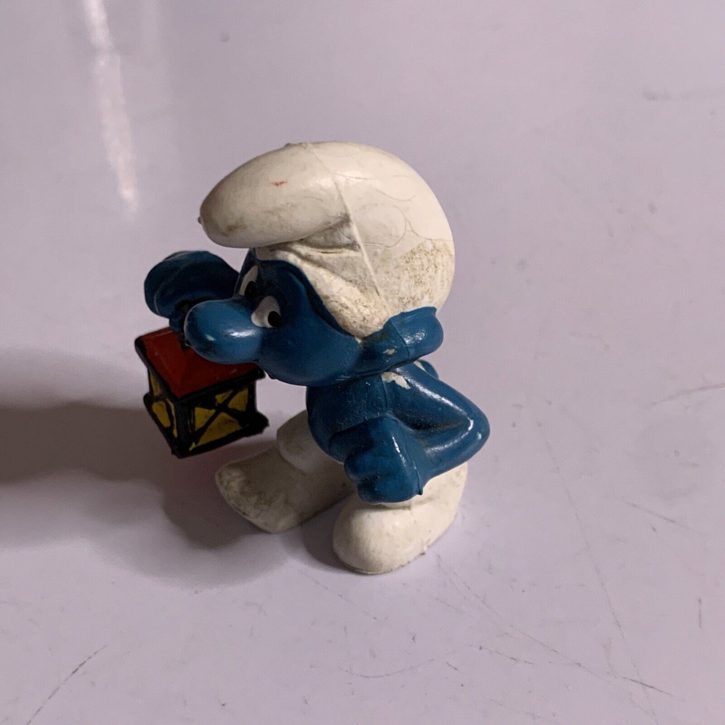 Watchman Smurf with Lantern Schleich 1977 2" Small Action Figure The Smurfs