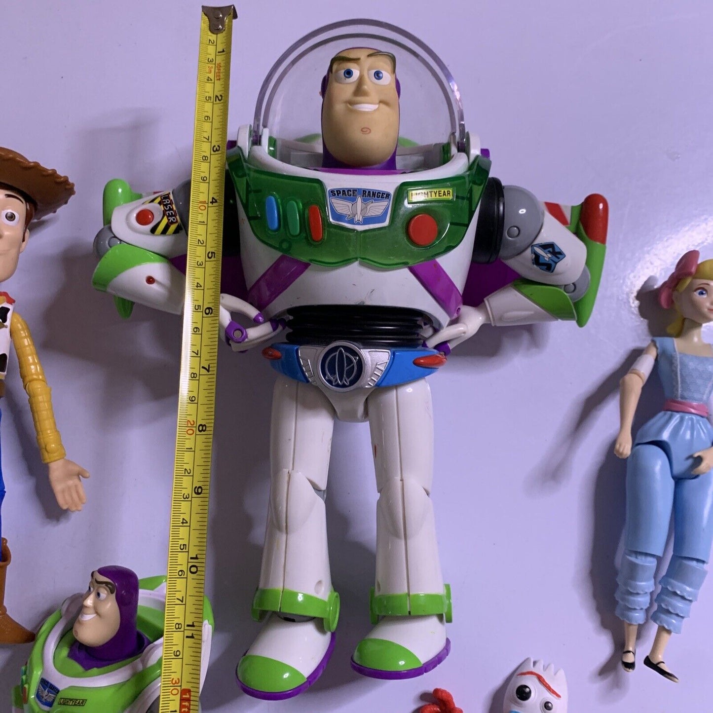 5x Toy Story Disney Pixar BAction figure Buzz Lightyear, Woody, Bo Peep, Forky