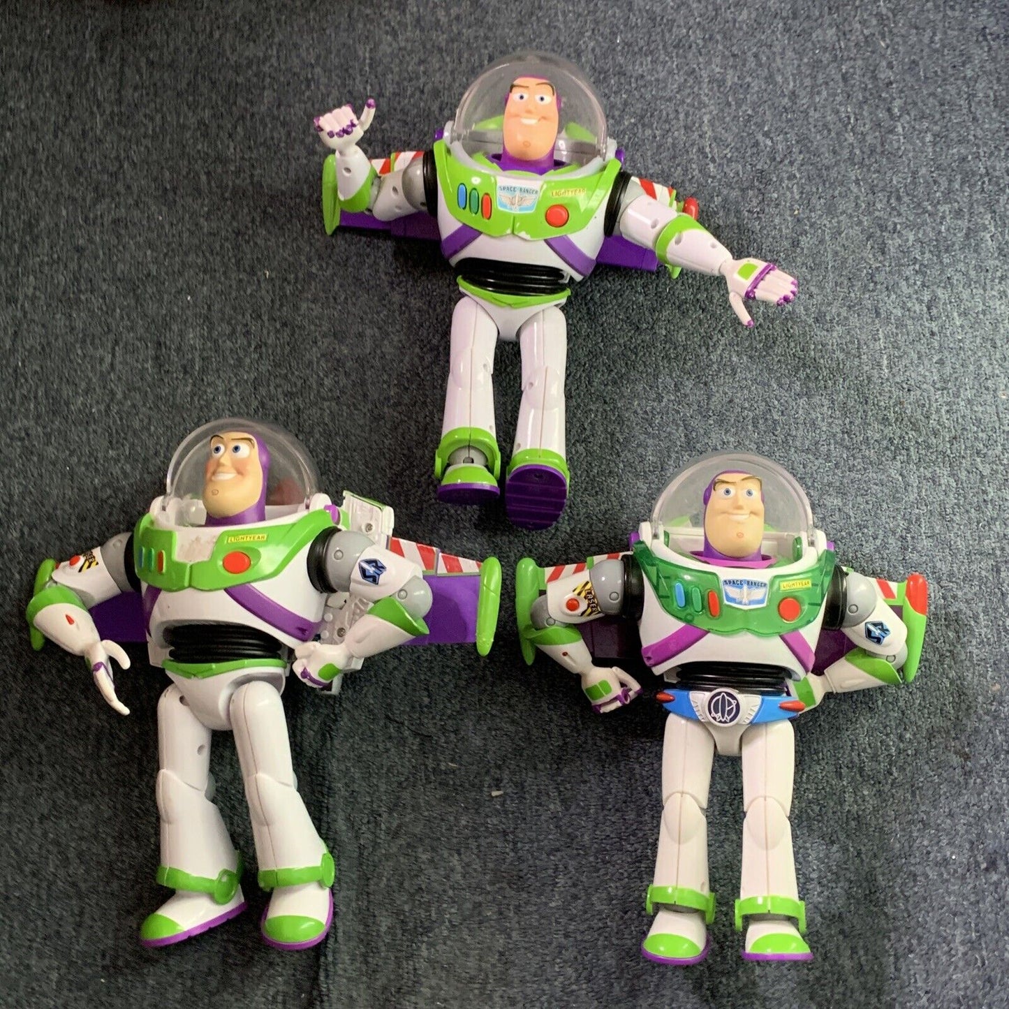 3x Buzz Light Year Disney Pixar Blue Belt Action Figures 12” 30cm