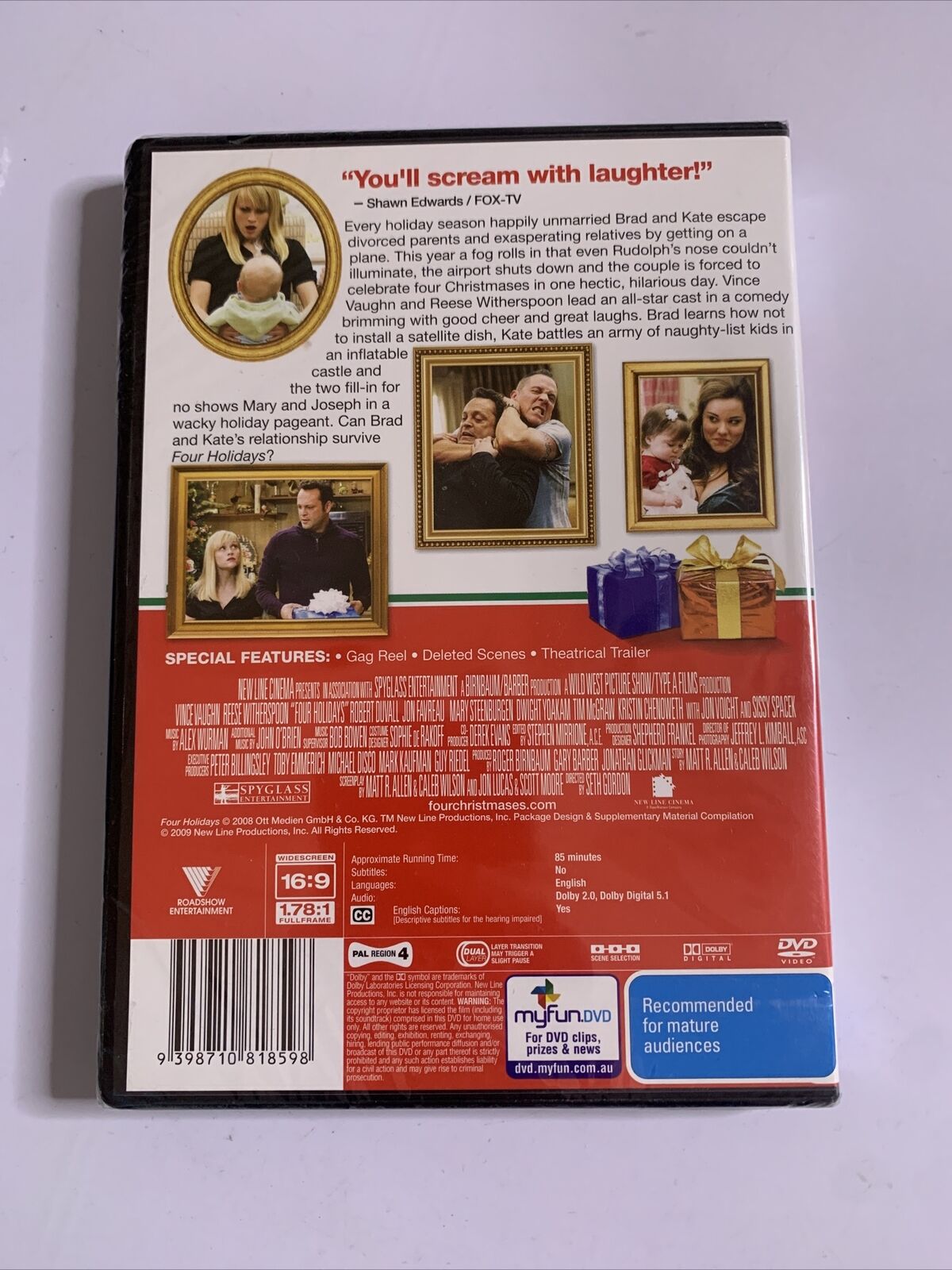 *New Sealed* Four Holidays (DVD, 2008) Vince Vaughn, Reese Witherspoon Region 4