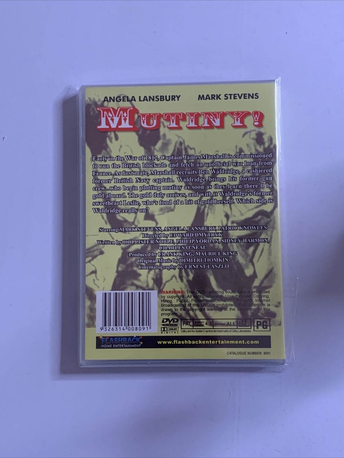 Mutiny! (DVD, 1952) Mark Stevens, Angela Lansbury. All Regions NEW