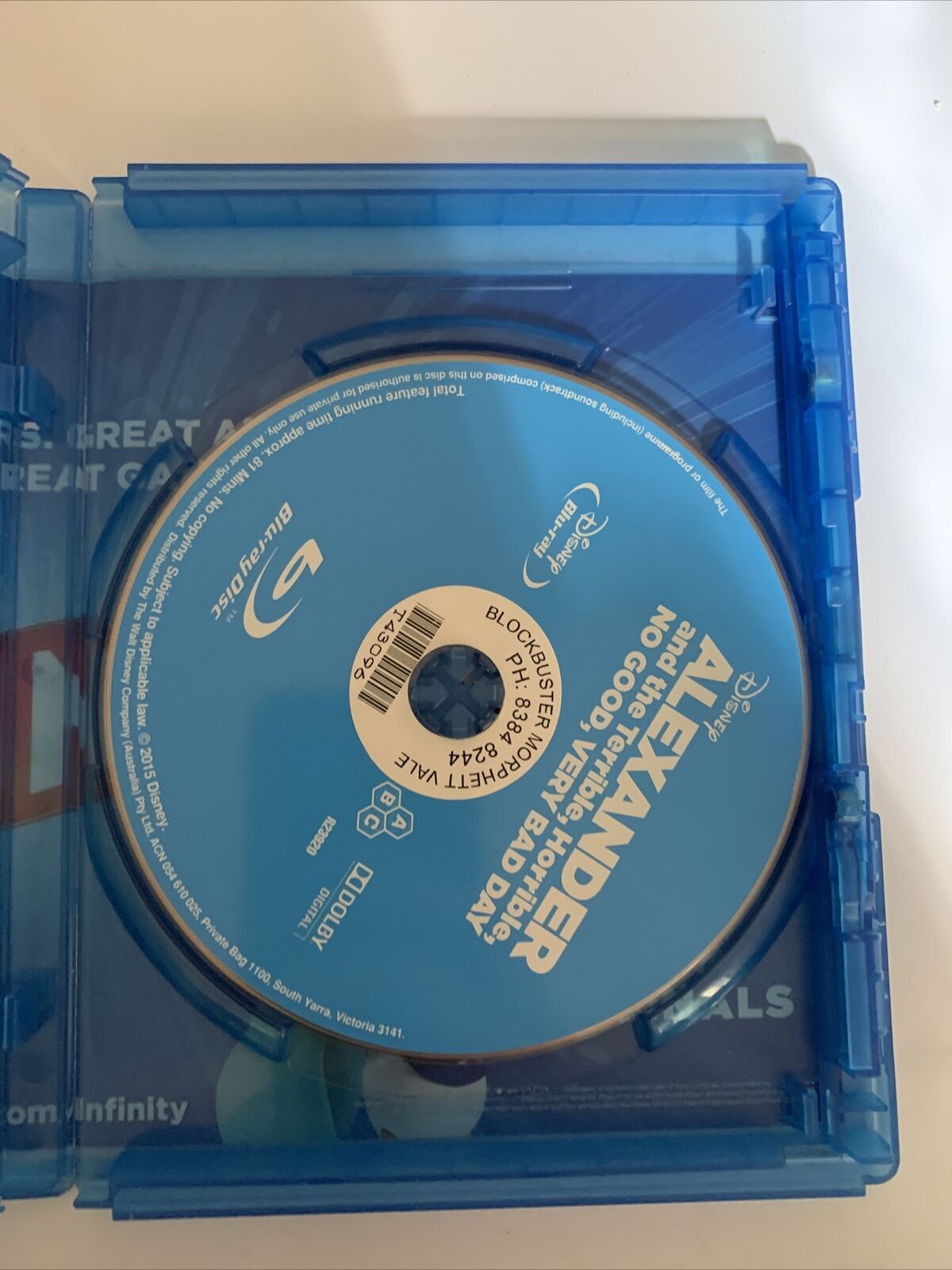 Alexander And The Terrible, Horrible, No Good, Very Bad Day (Blu-ray, 2014)