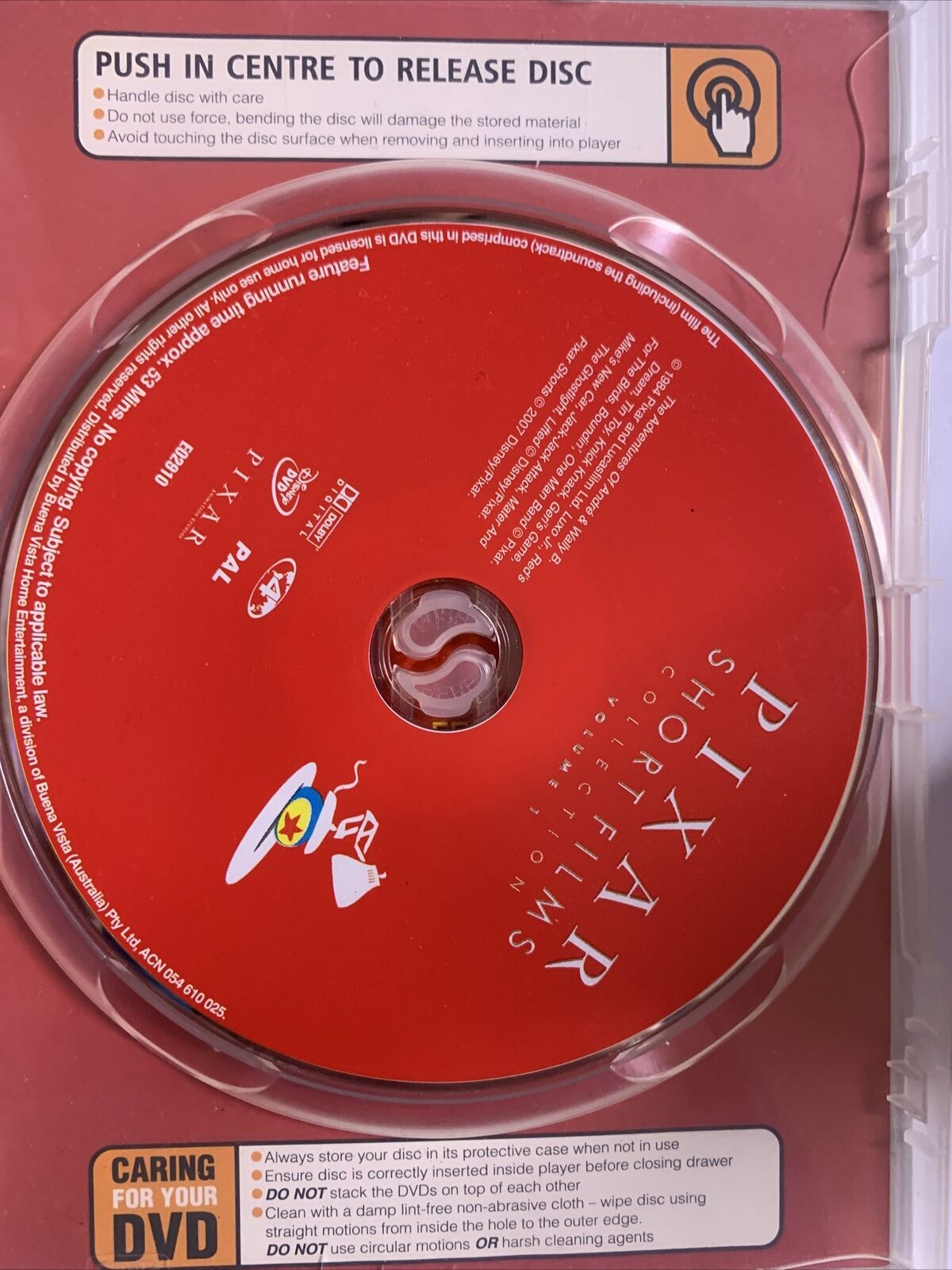 Disney Pixar Short Films Collection : Vol 1 (DVD, 2007) Region 4