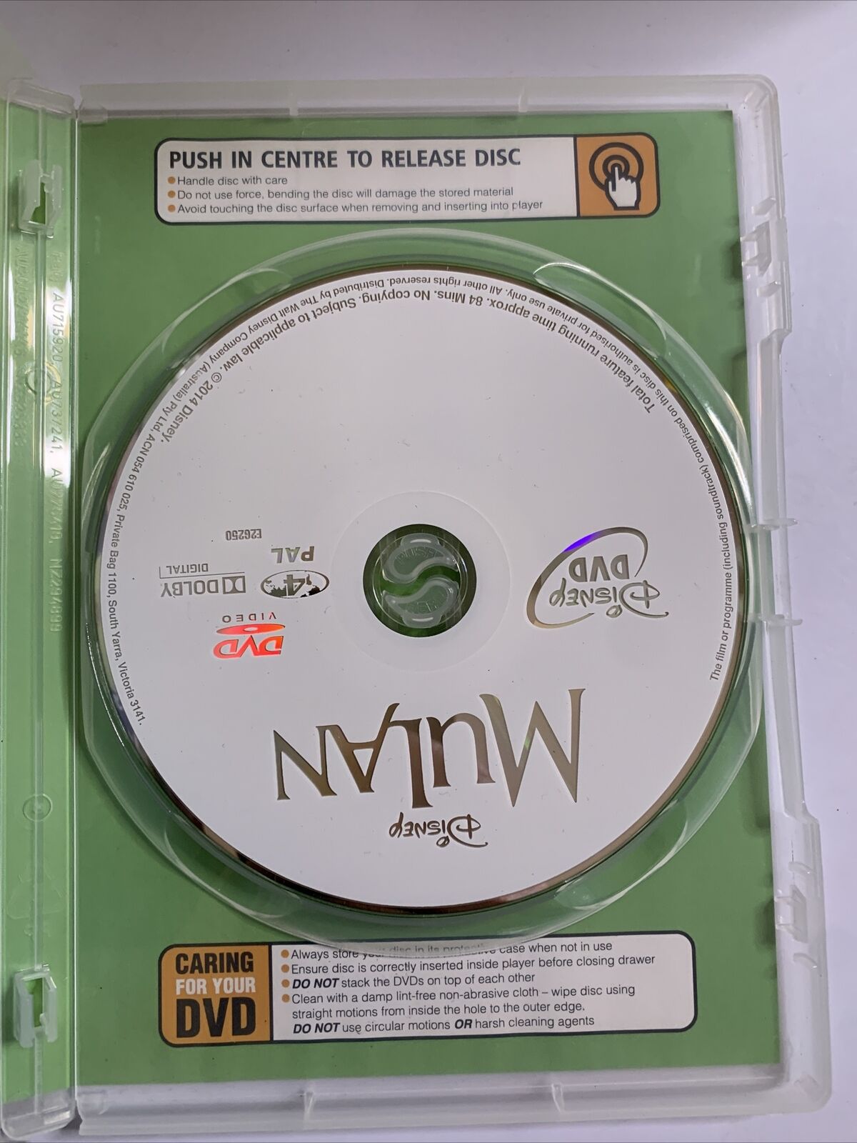 Mulan (DVD, 1998) Disney Animated Film. Region 4