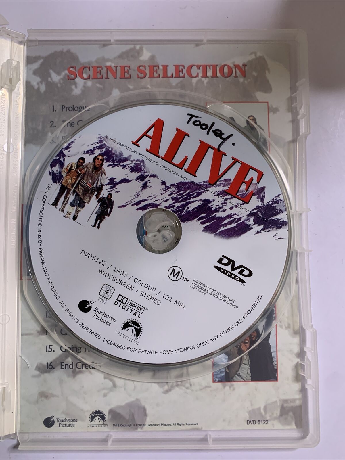 Alive (DVD, 1992) Josh Hamilton, Ethan Hawke, Vincent Spano Region 4