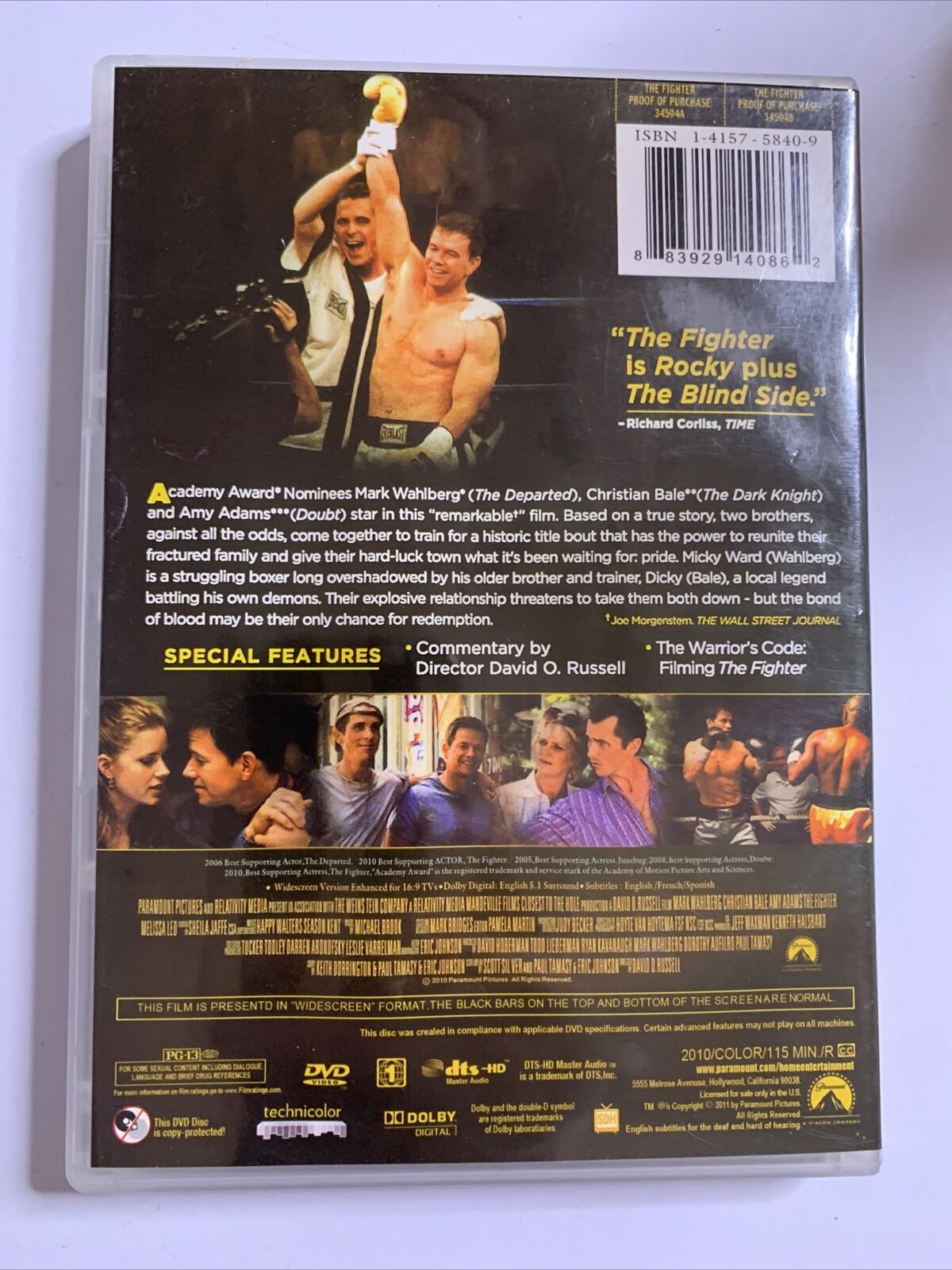 The Fighter (DVD, 2010) Amy Adams, Christian Bale, Mark Wahlberg Region 1