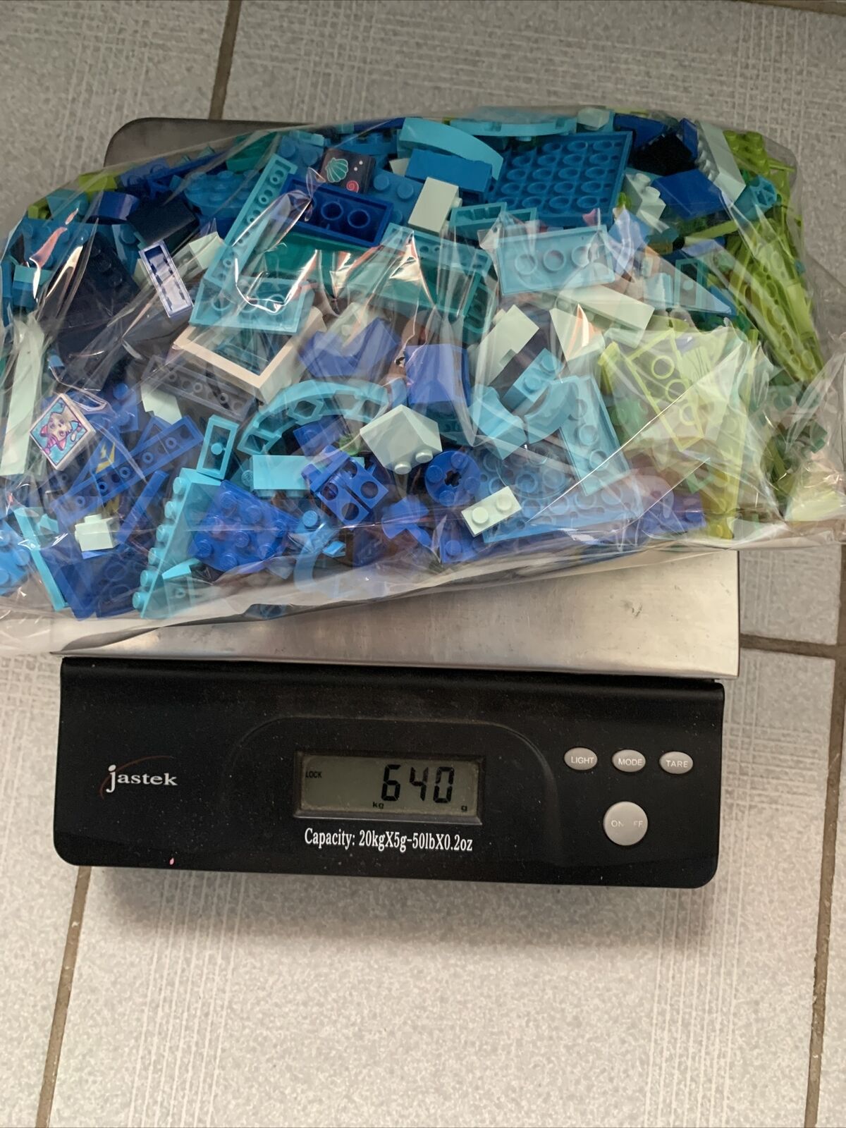 Lego Bulk lot Blue & Green Genuine Pieces 640g