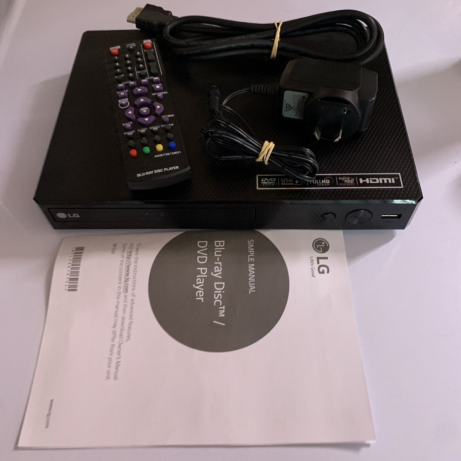 LG Bluray DVD Player BP250 with Remote Region B & 4 + DVD Upscaling Retro Unit