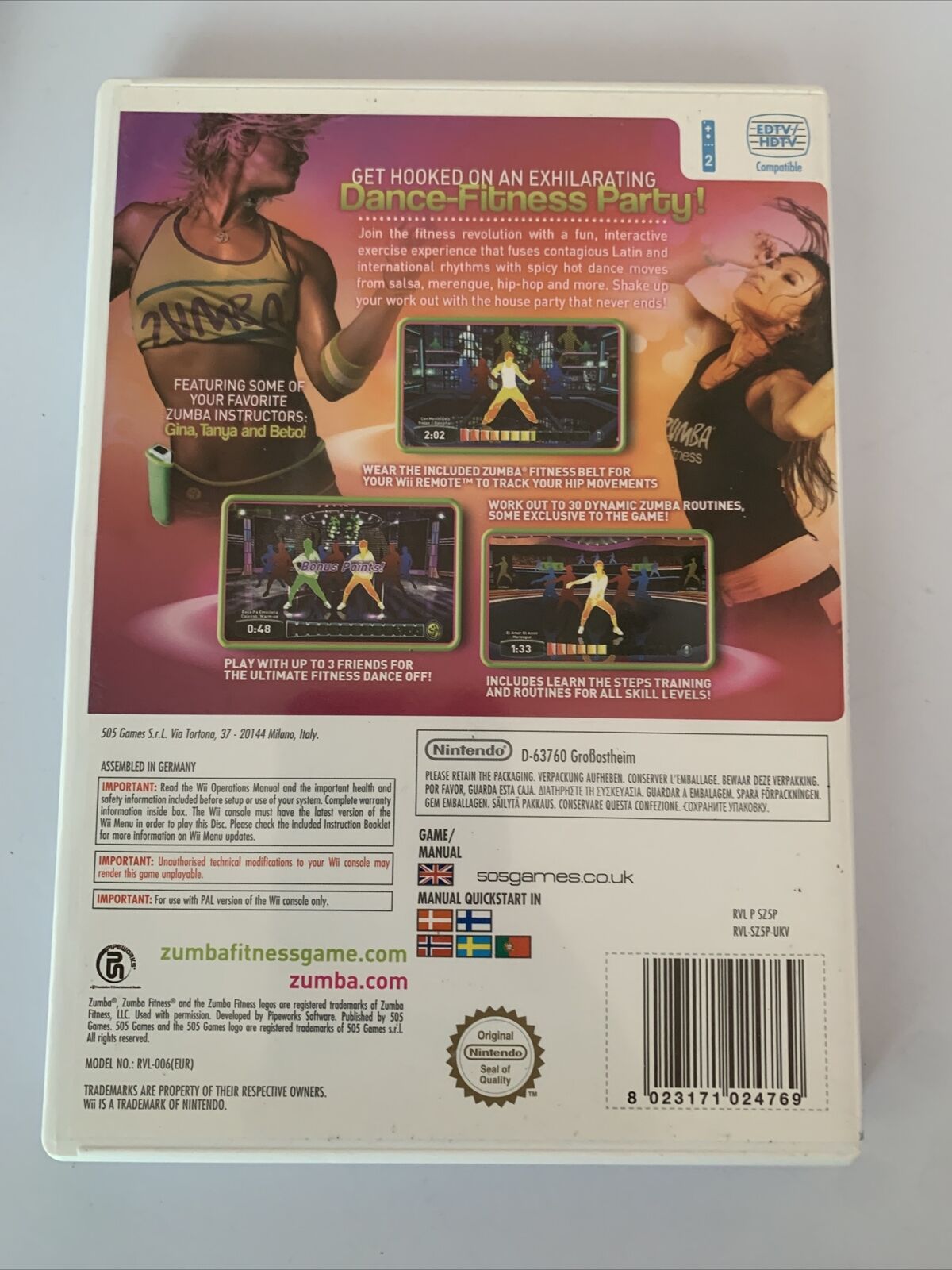 Zumba Fitness - Nintendo Wii PAL Game Complete