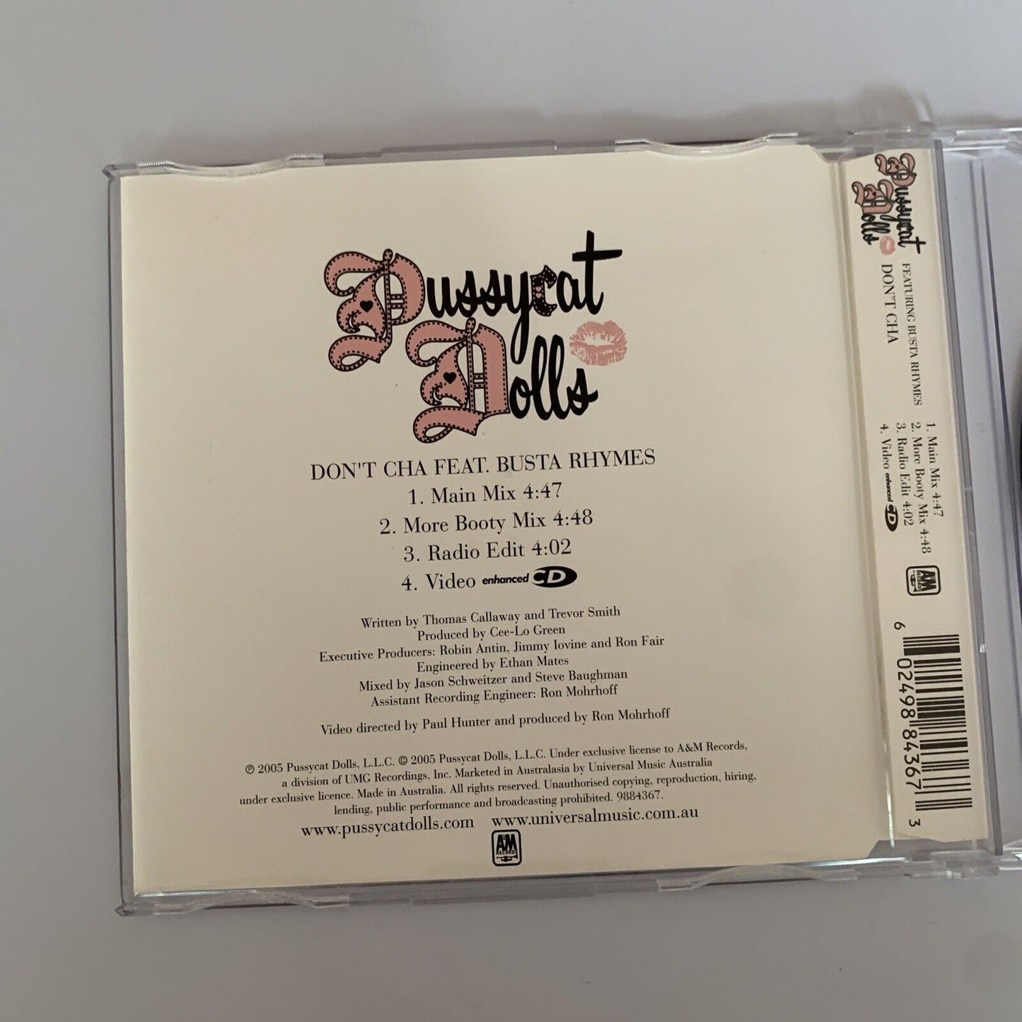 Pussycat Dolls Featuring Busta Rhymes – Don't Cha (CD, 2005) Enhanced CD