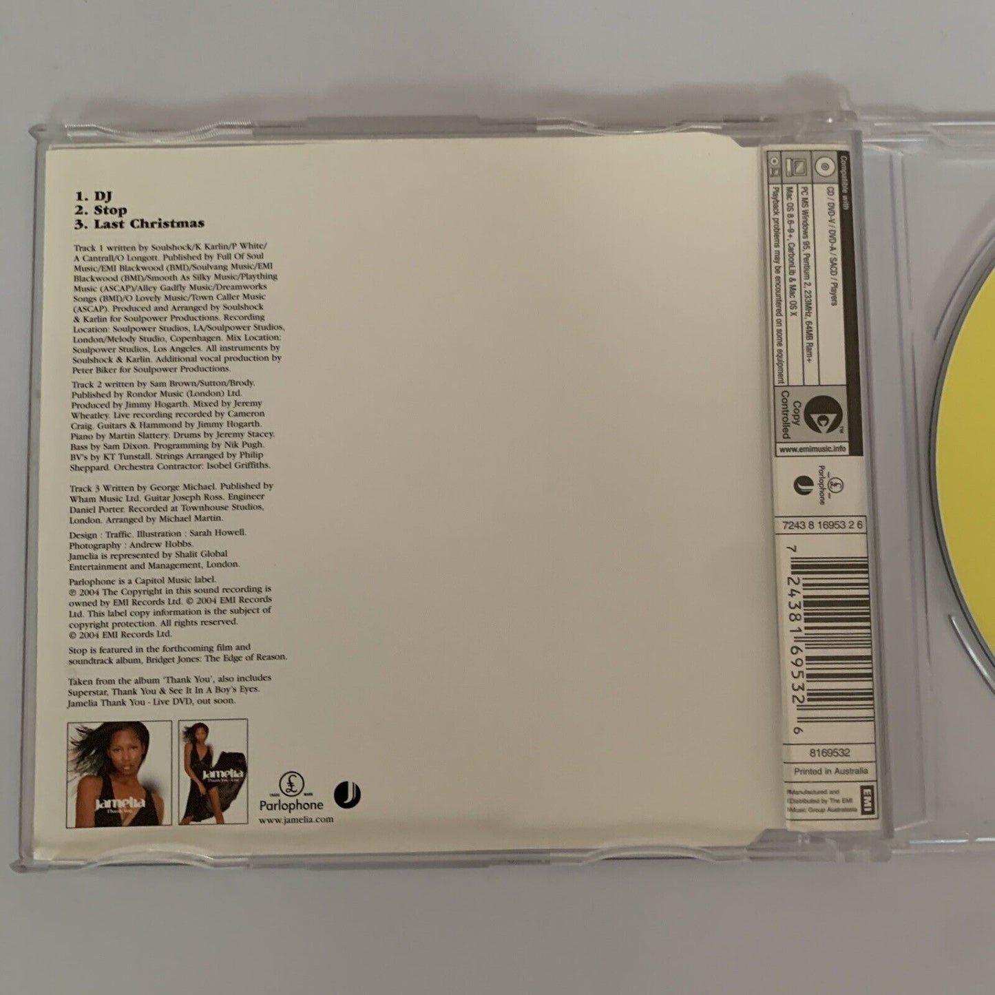 Jamelia – DJ / Stop (CD, 2004) Single