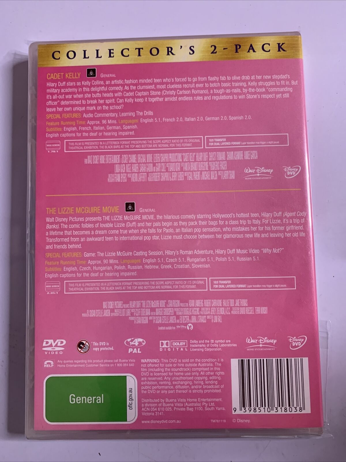 Cadet Kelly / Lizzie McGuire Movie (DVD, 2002) Hillary Duff Region 4 NEW