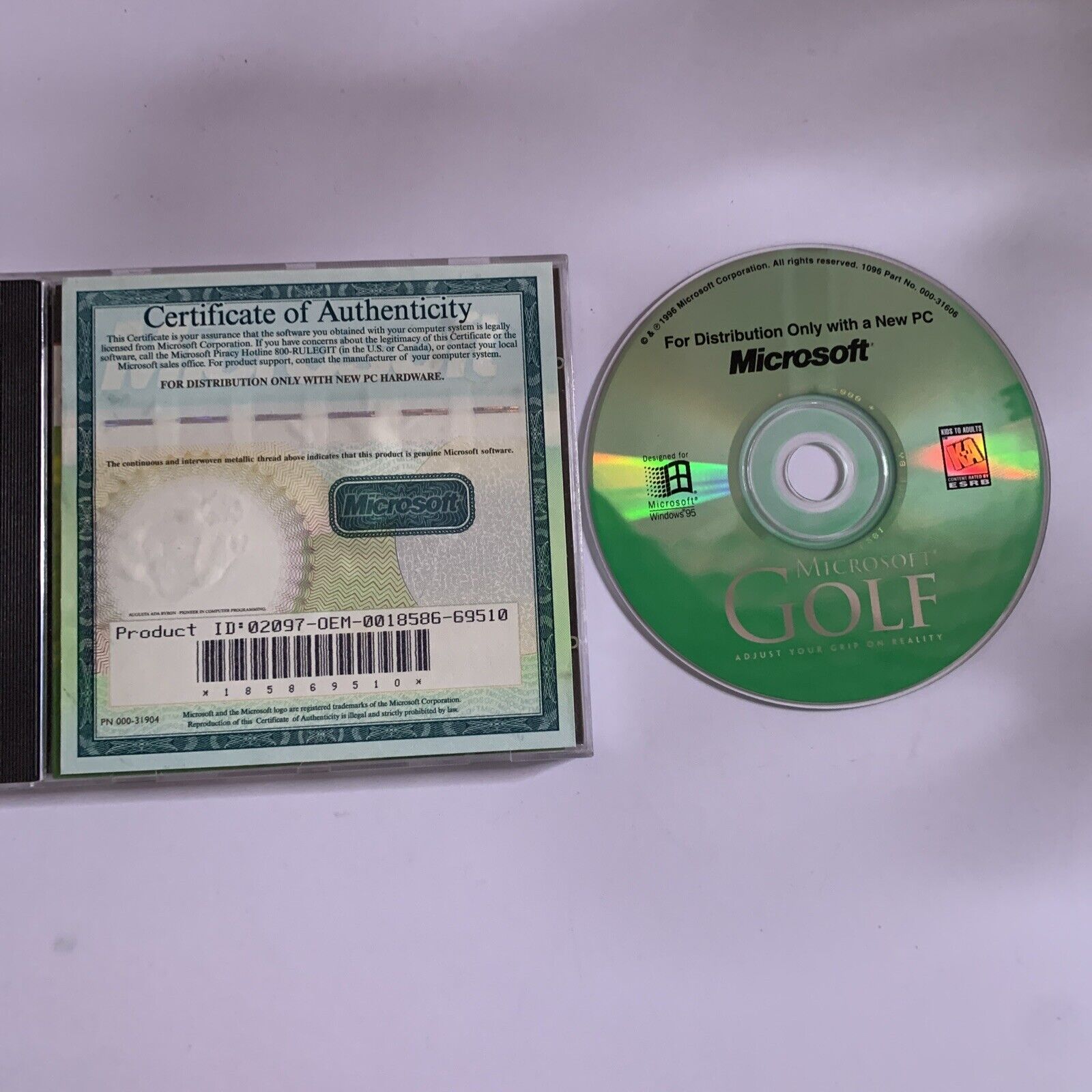 Microsoft Golf - PC CD-ROM 1996 Game for Windows 95 – Retro Unit