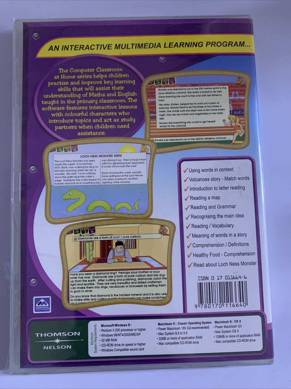 Computer Classroom Reading Skills At Home - PC CD-ROM Educational Software NEW