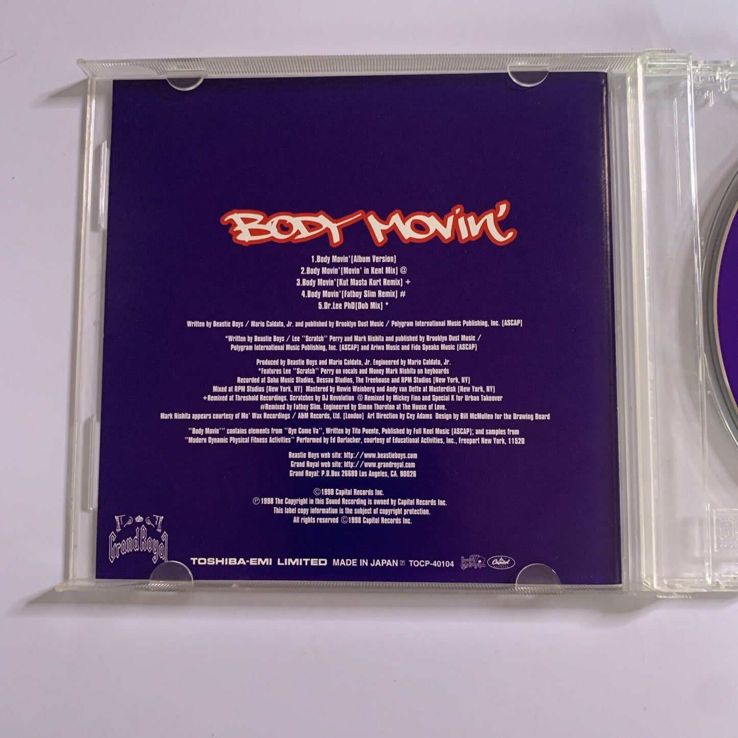 Beastie Boys – Body Movin' (CD, 1998) Single Japan Edition TOCP-40104