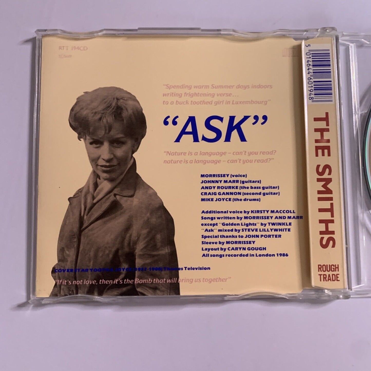 The Smiths – Ask (CD, 1988) Single Rough Trade RTT 194CD