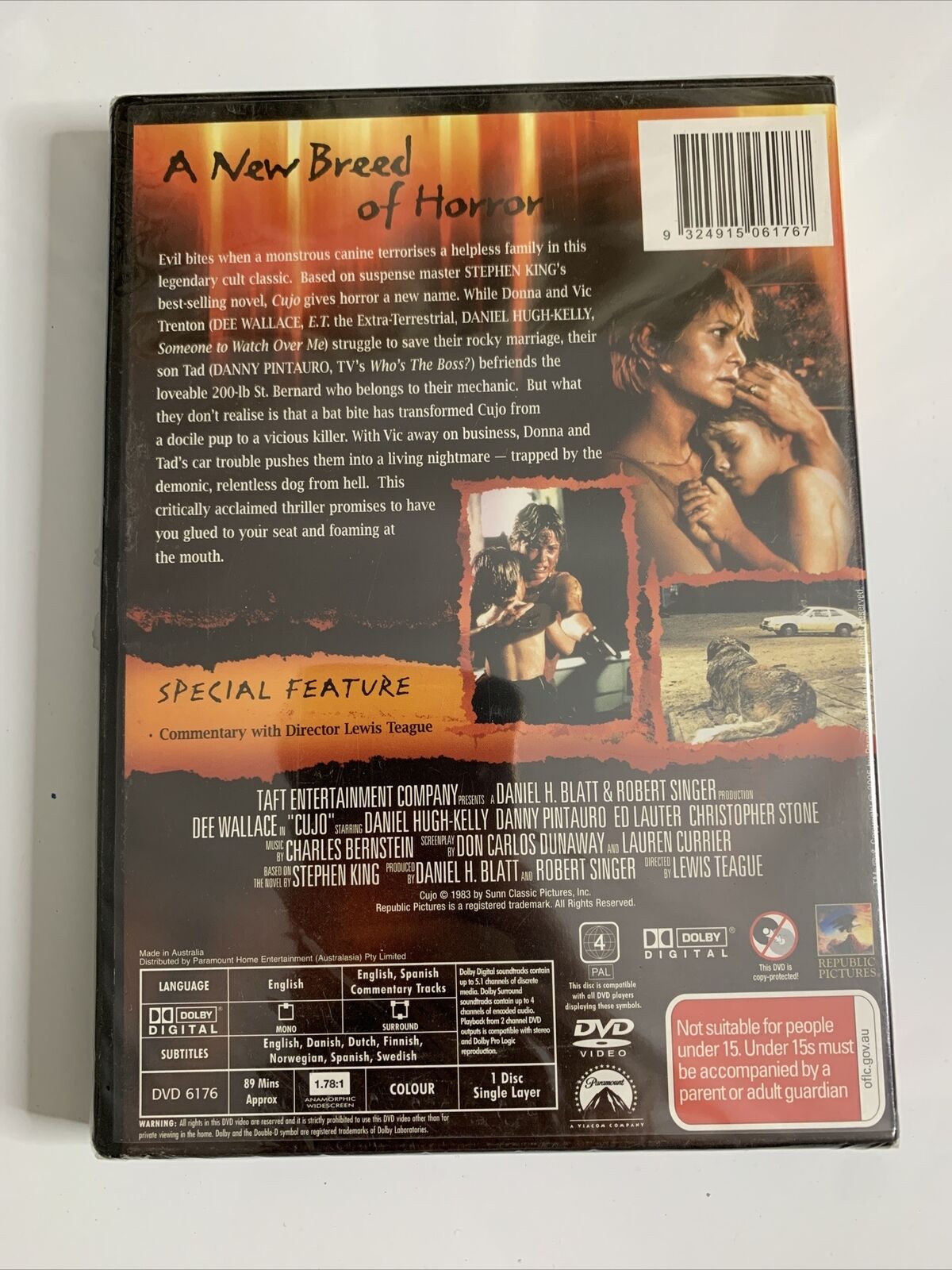 Cujo Special Edition (DVD, 1983) Stephen King Horror Film Region 4 NEW