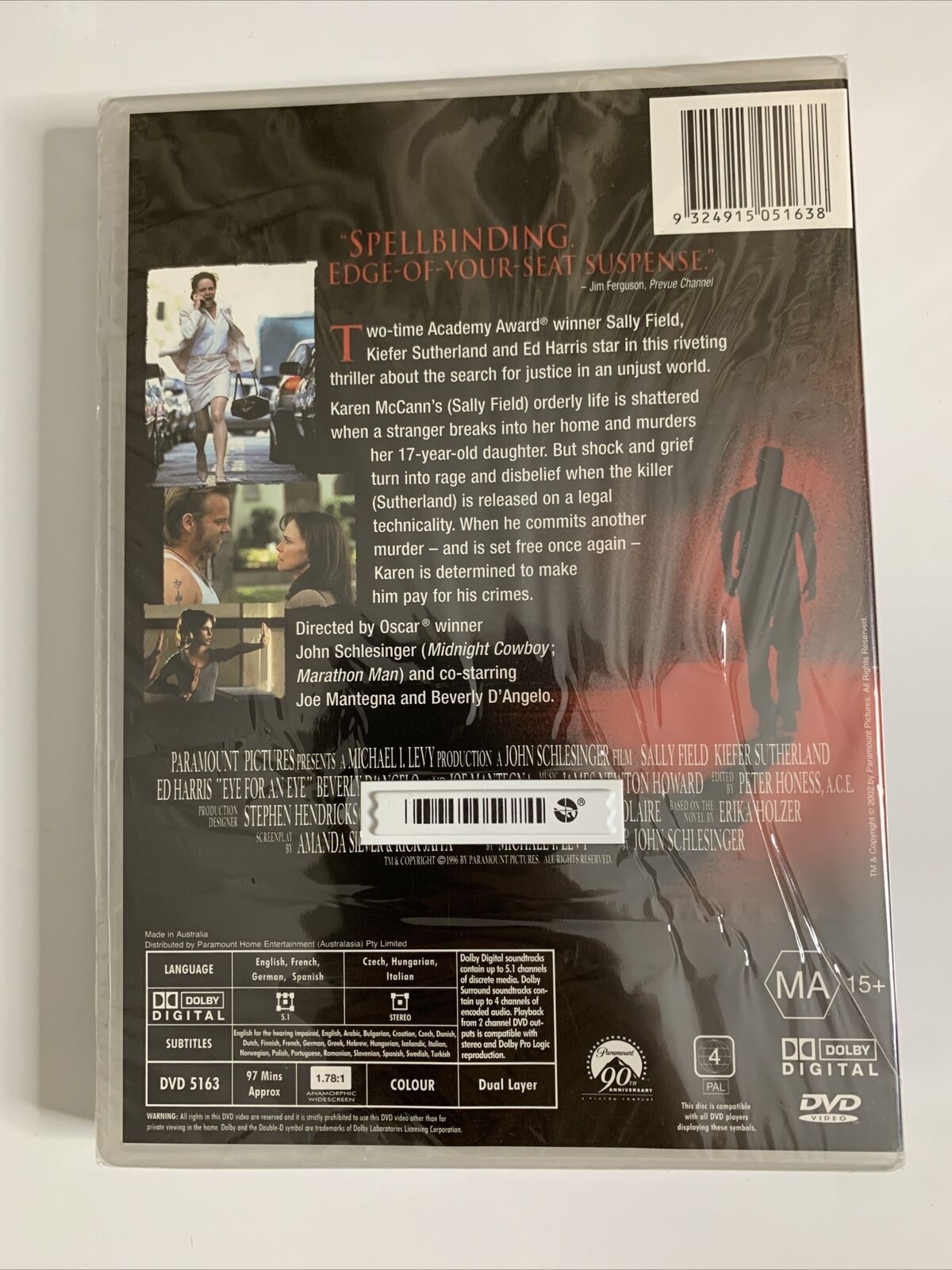 Eye For An Eye (DVD, 1995) Sally Field, Kiefer Sutherland Region 4 New Sealed