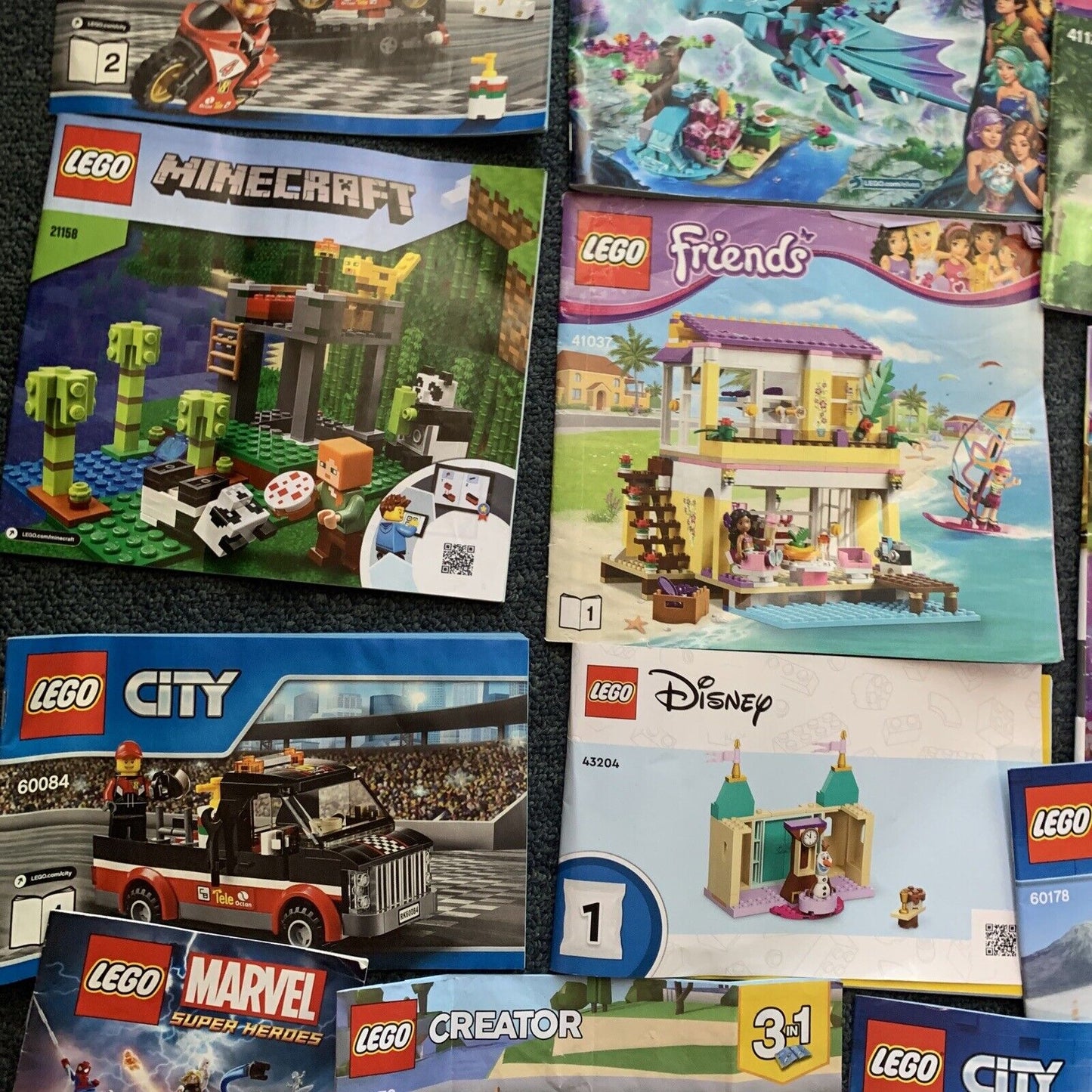 29x LEGO City Friend Elves Minecraft Frozen Creator Bulk Lot Manual