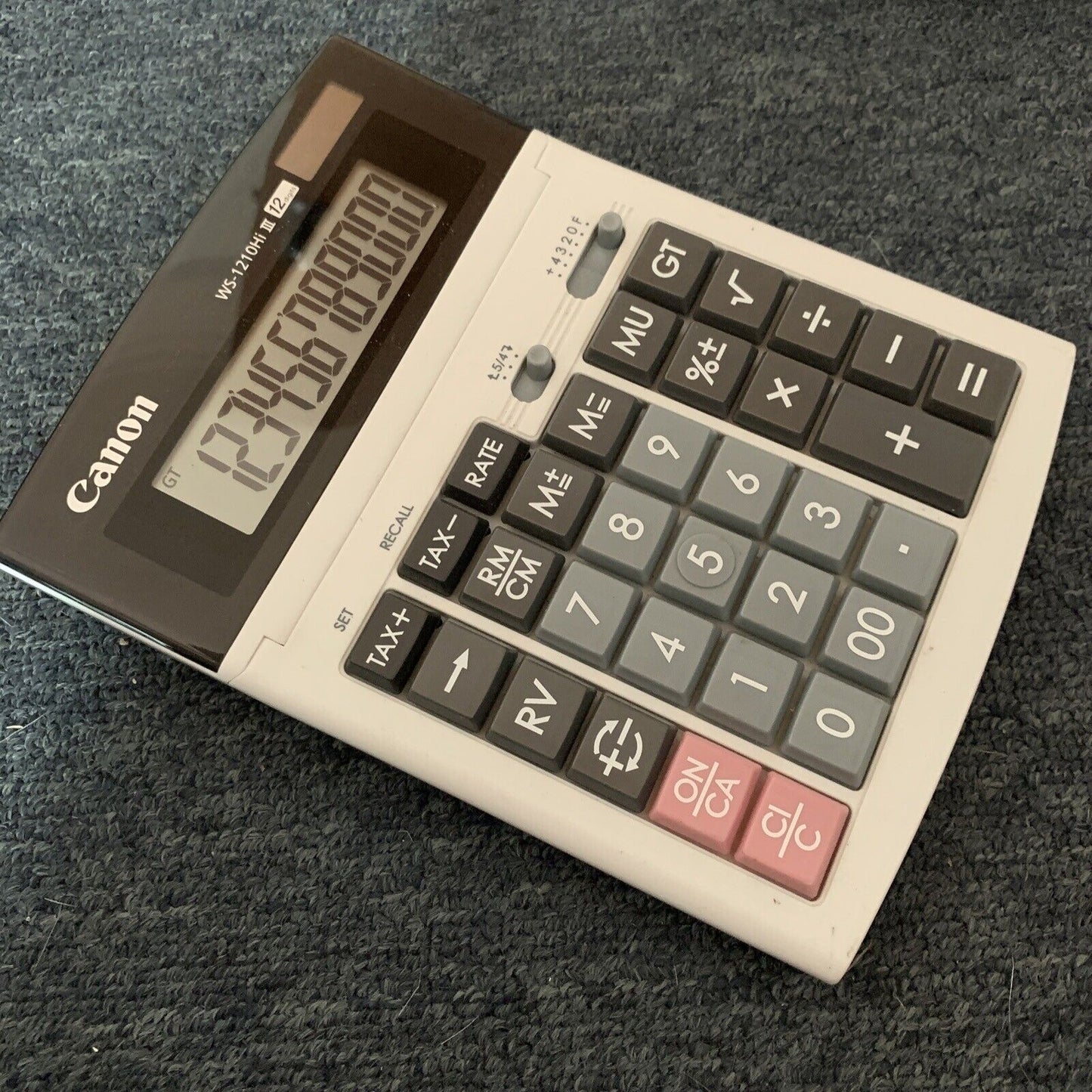 Canon Desktop Tax Calculator 12 Digits Solar Powered Large Buttons WS1210 Hi III