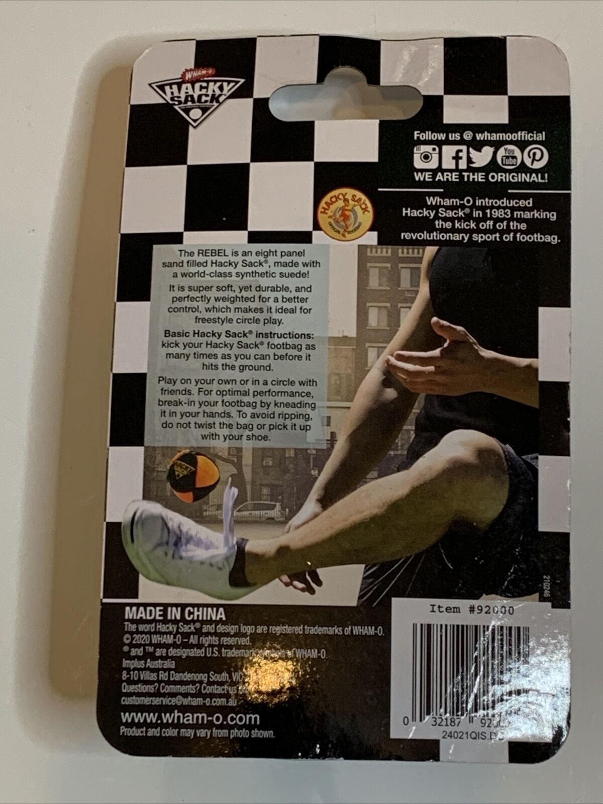 Wham-O Hacky Sack Footbag 6cm Hand-Stitched 8-Panel Rebel NEW