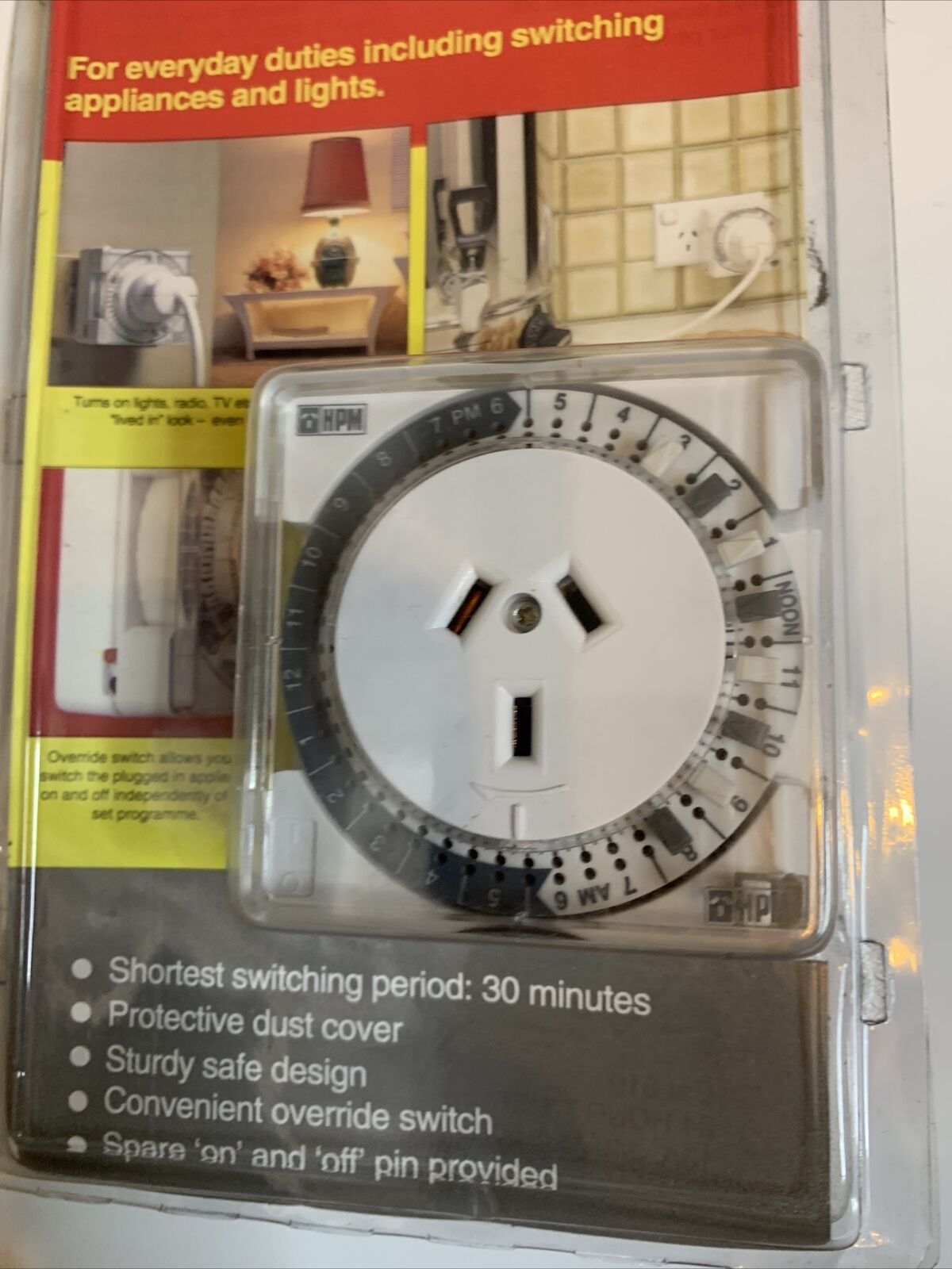 HPM 24 Hour Manual Timer Cat 810 Everyday Duties Power Outlet NEW