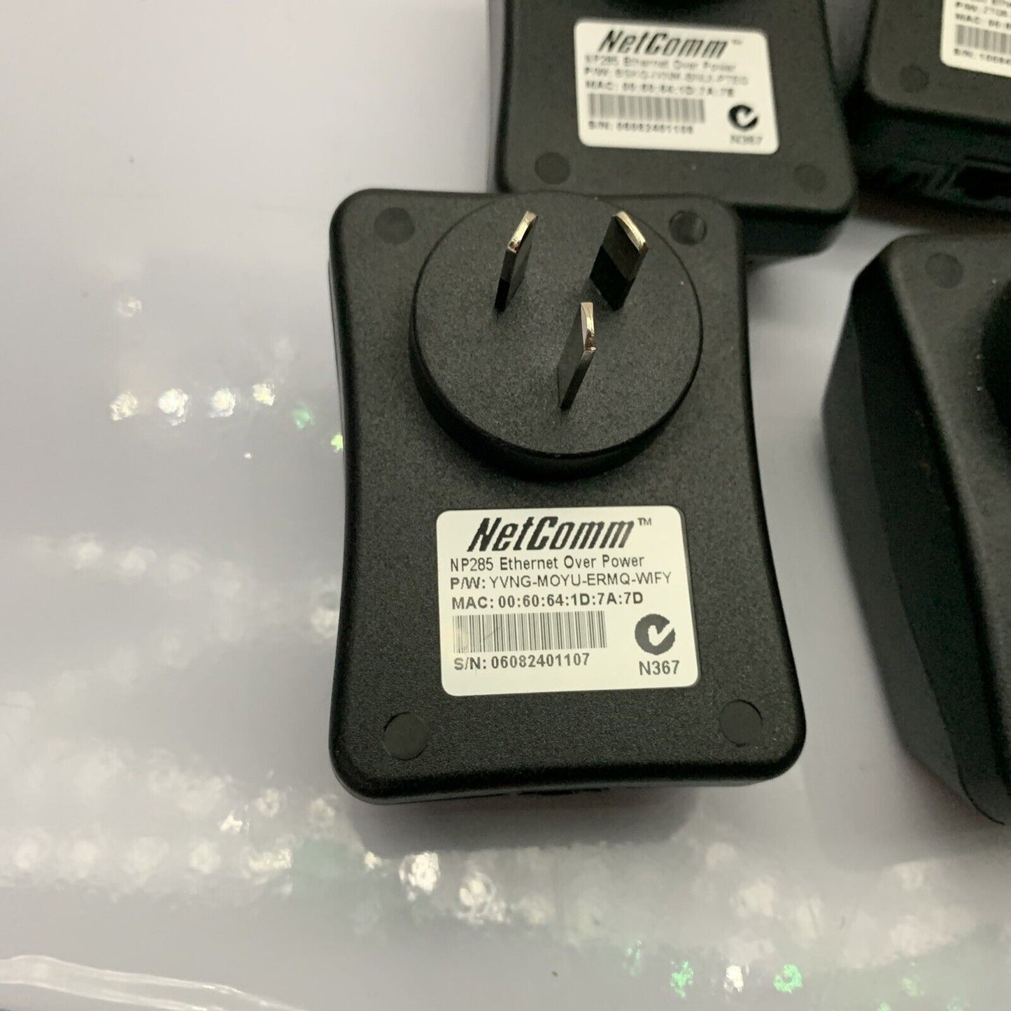 4x NetComm NP285 Turbo Homeplug 85 Mbps Powerline Networking