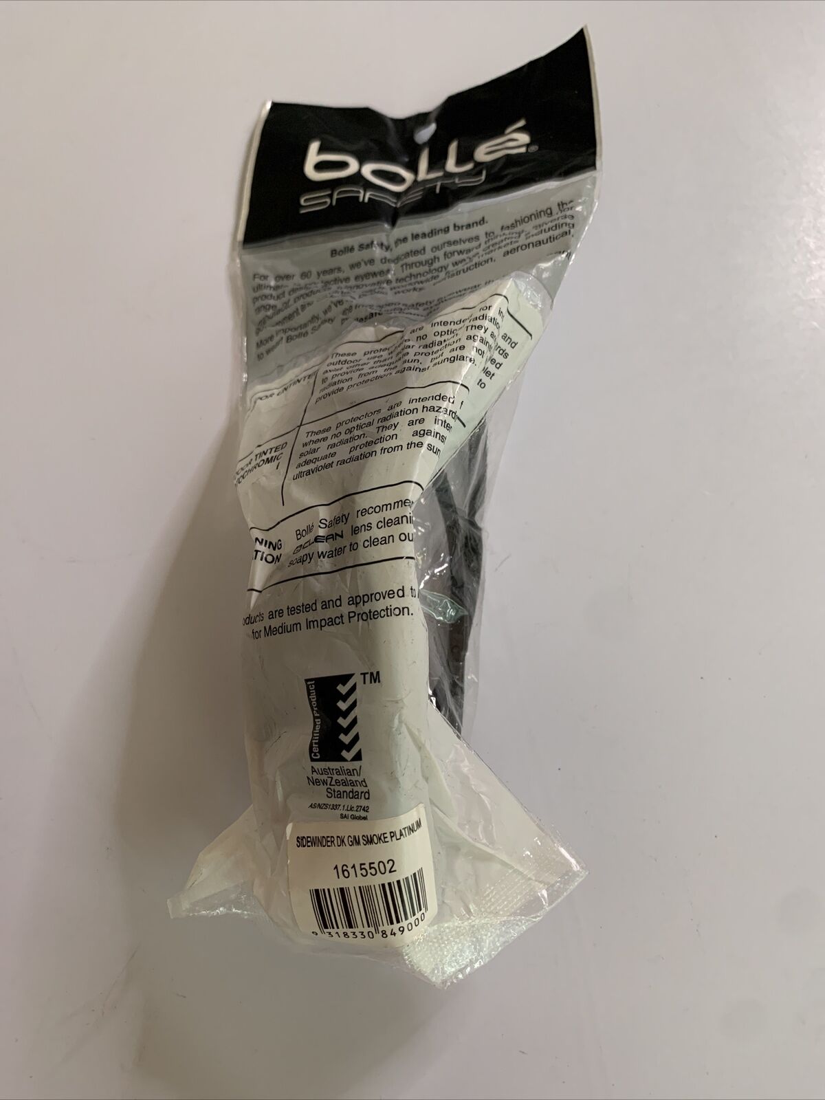 Bollé 1615502 Sidewinder Safety Sunglasses - Smoke Lens NEW