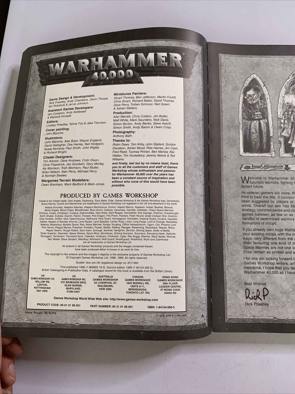 Warhammer 40,000 40k Rule Book 1998 3rd Edition by Games Workshop