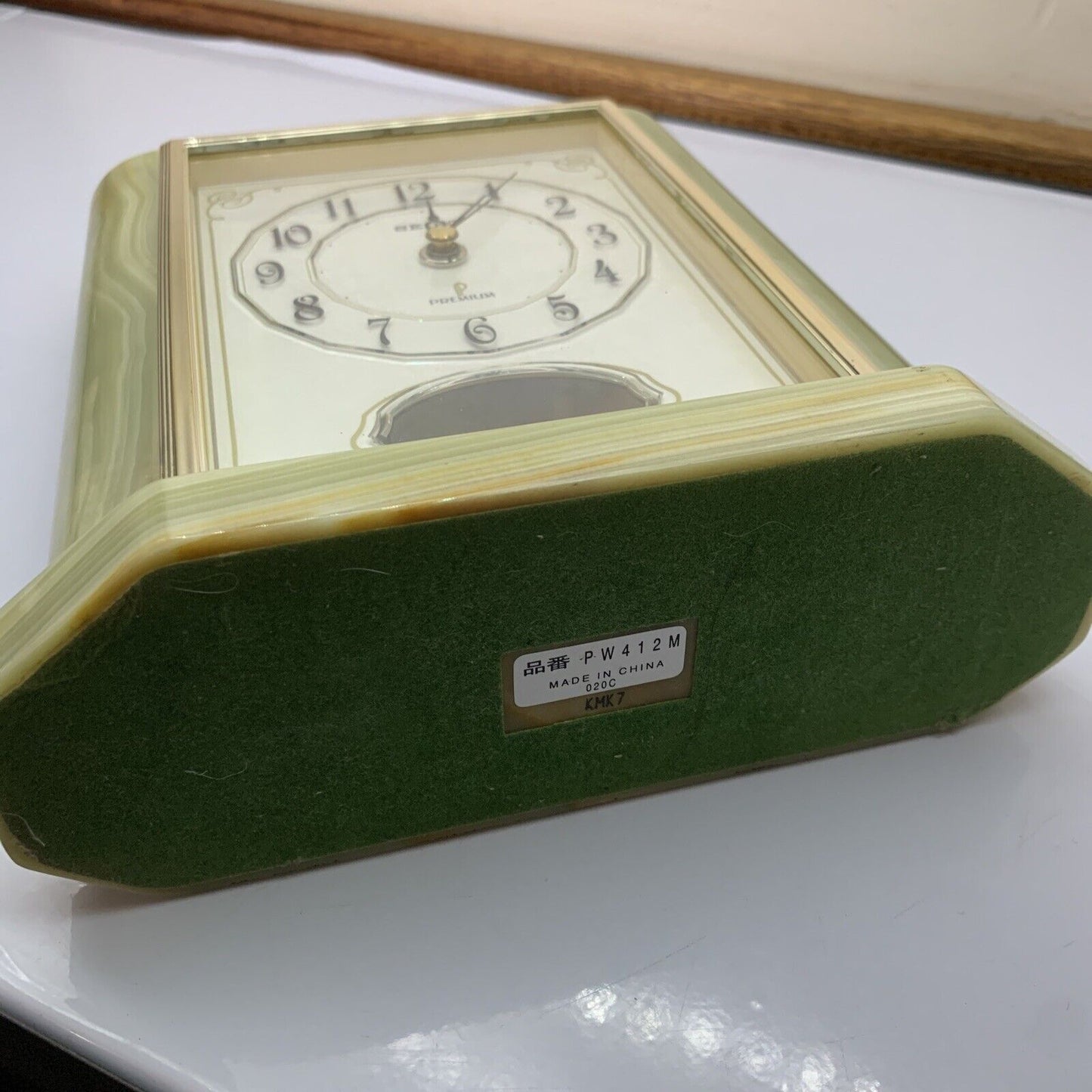 Seiko Premium Marble Clock with Pendulum PW412M Japan *Mint Condition