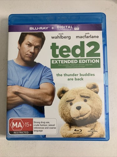 Ted 2 (Blu-ray, 2015) Mark Wahlberg, Morgan Freeman, Seth MacFarlane All Regions