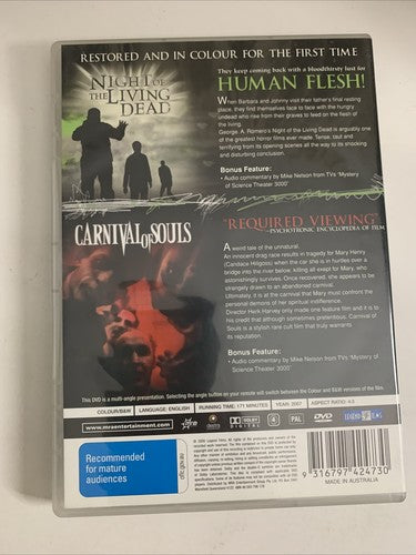 Night Of The Living Dead / Carnival Of Souls (DVD, 1968, 2-Disc) Region 4