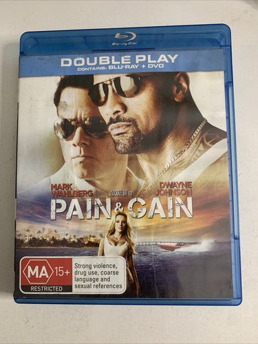 Pain & Gain (Blu-ray, 2013) Dwayne Johnson, Ed Harris, Mark Wahlberg Region B