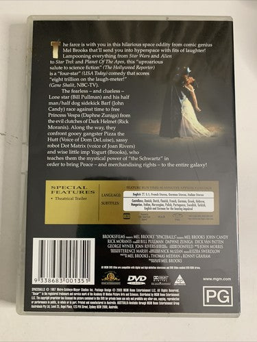 Spaceballs (DVD, 1987) Mel Brooks, Rick Moranis, John Candy Region 4 NEW