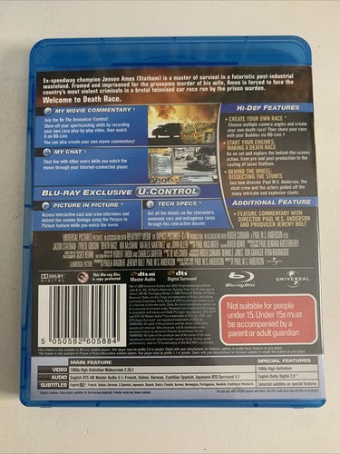 Death Race (Extended Version, Blu-ray, 2008) Jason Statham Region B
