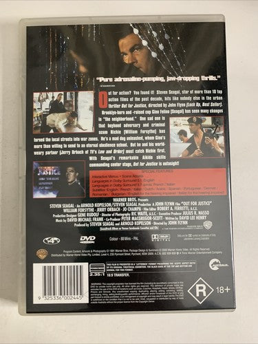 Out for Justice (DVD, 1991) Steven Seagal Region 4
