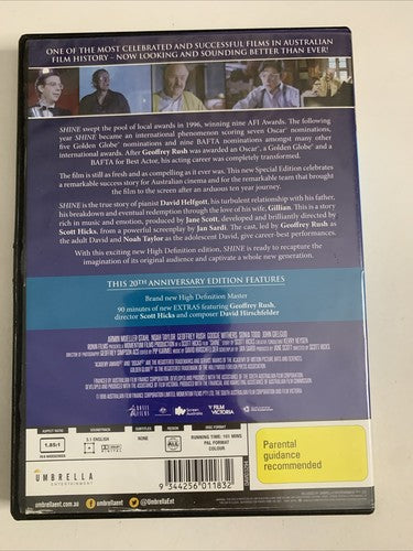 Shine (DVD, 1996) Geoffrey Rush All Regions