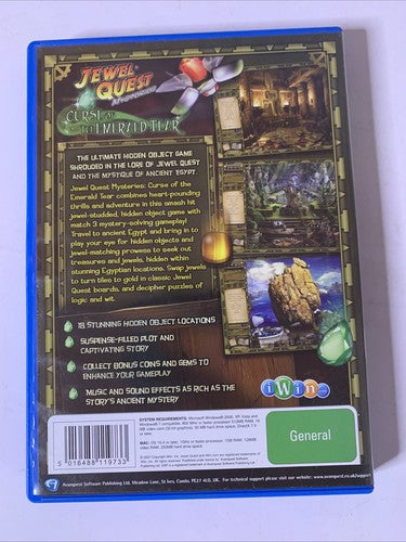 Jewel Quest: Mysteries Curse of the Emerald Tear PC Windows Mac CD-ROM Game NEW