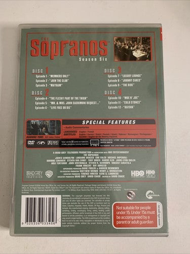 The Sopranos : The Complete Season 6 (DVD, 2004, 4-Disc) Region 4