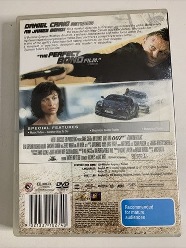 Quantum of Solace (DVD, 2007) Daniel Craig, Olga Kurylenko Region 4