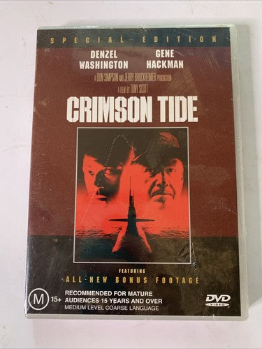 Crimson Tide (DVD, 1995) Gene Hackman, Denzel Washington Region 4 NEW