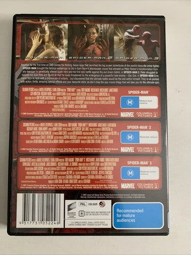 Spiderman Movie Trilogy 1, 2, 3 (DVD, 2007) Tobey Maguire, Kirsten Dunst Region4