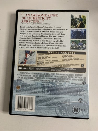Gods and Generals (DVD, 2003) Robert Duvall, Jeff Daniels Region 4