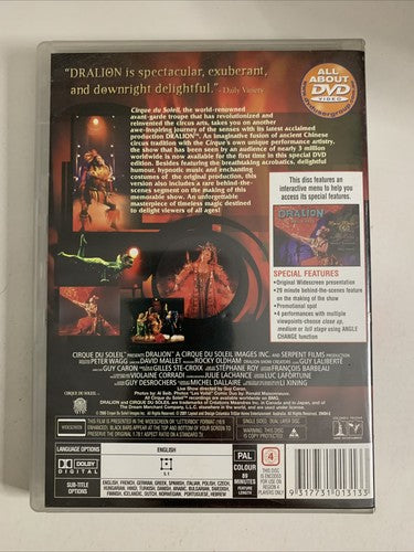 Cirque Du Soleil Presents Dralion (DVD, 2000) Region 4